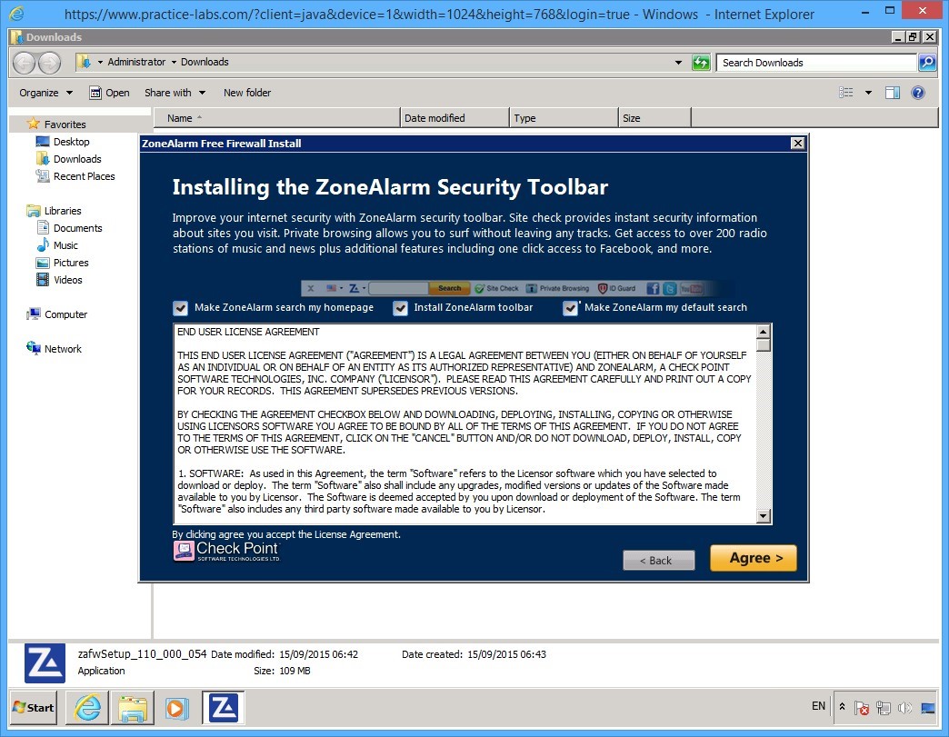 Practice Labs screenshot.